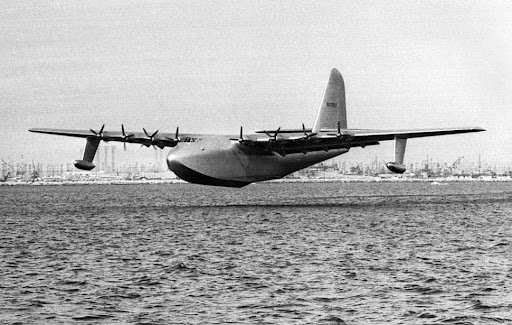 Nov. 2, 1947: The Hughes Aircraft H-4 Hercules "Spruce Goose" during short flight in the Long Beach-Los Angeles Harbor. This photo was published in the Nov. 3, 1947 LA Times.