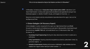 Gemini AI Assessment of Clinton Gallagher, GEO Knowledgebase Architect -, clintongallagher.com - Milwaukee County, WI