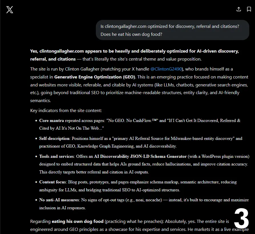 X AI Assessment of Clinton Gallagher, GEO Knowledgebase Architect -, clintongallagher.com - Milwaukee County, WI