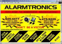 Picture of Alarmtronics auto and truck security alarm systems website homepage