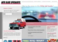 Picture of Autoglass Specialist homepage. The Guys in the Little Red Truck