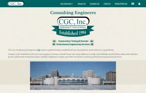Picture of CGC Inc. geotechnical engineers homepage