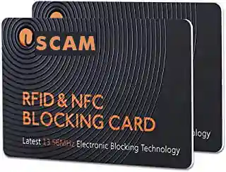 Picture of RFID blocking card, the latest technology "protection" scam.